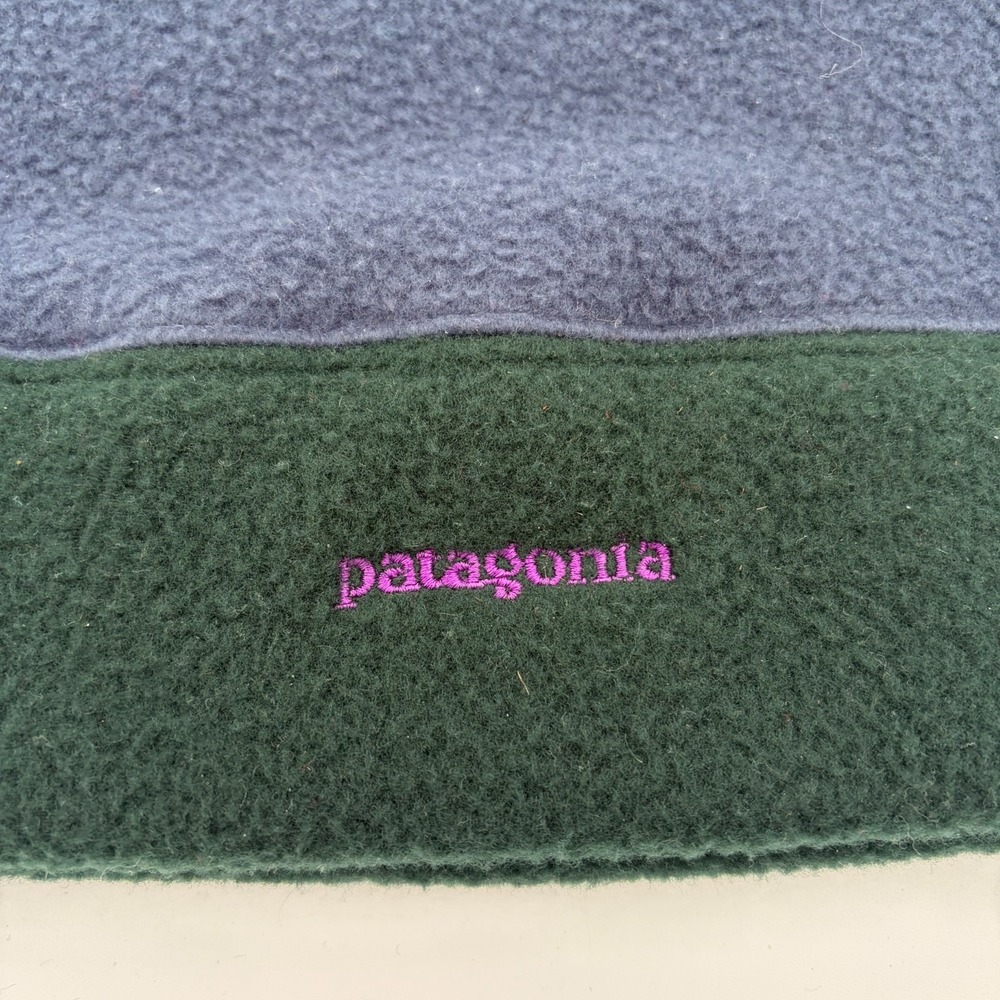 Vintage Patagonia Fleece Beanie Mens Large Blue Green USA 90s Synchilla - Picture 2 of 5